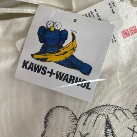 Uniqlo Kaws Andy Warhol 2-Way Cotton Tote Bag - NWT - Picture 3 of 5